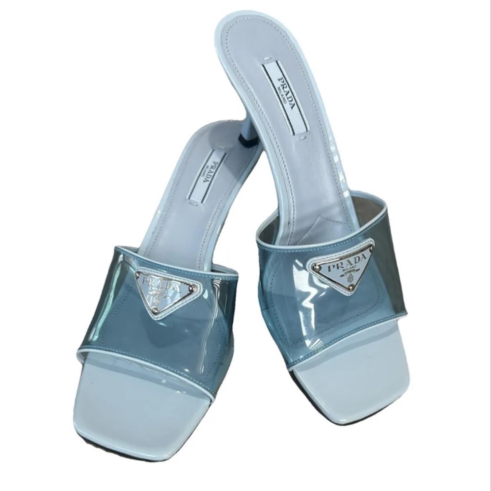 Blue Prada pvc heels